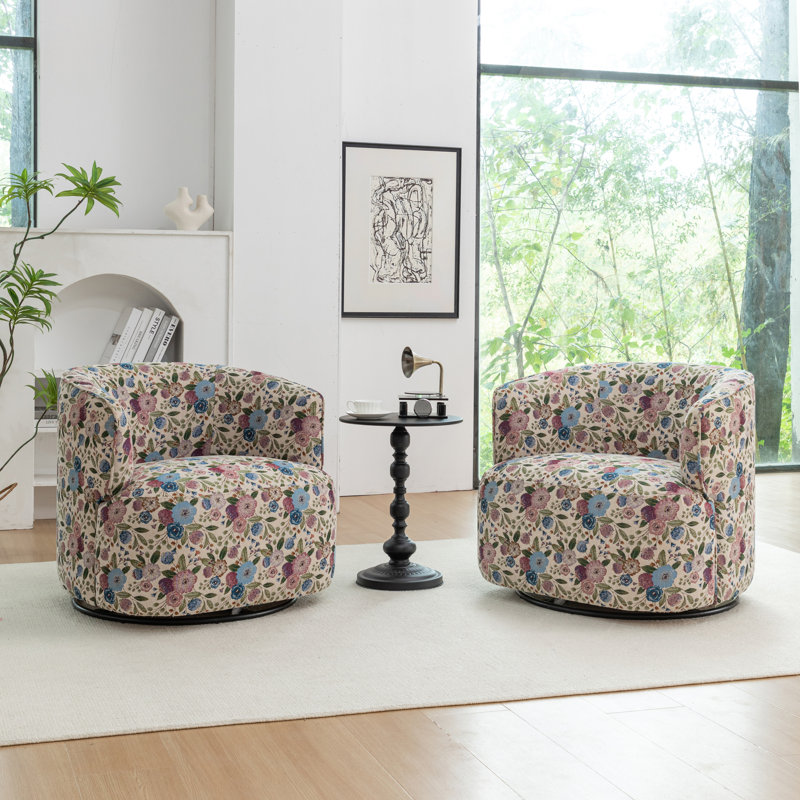 Fauteuil demi-tonneau pivotant rembourré Bryonie