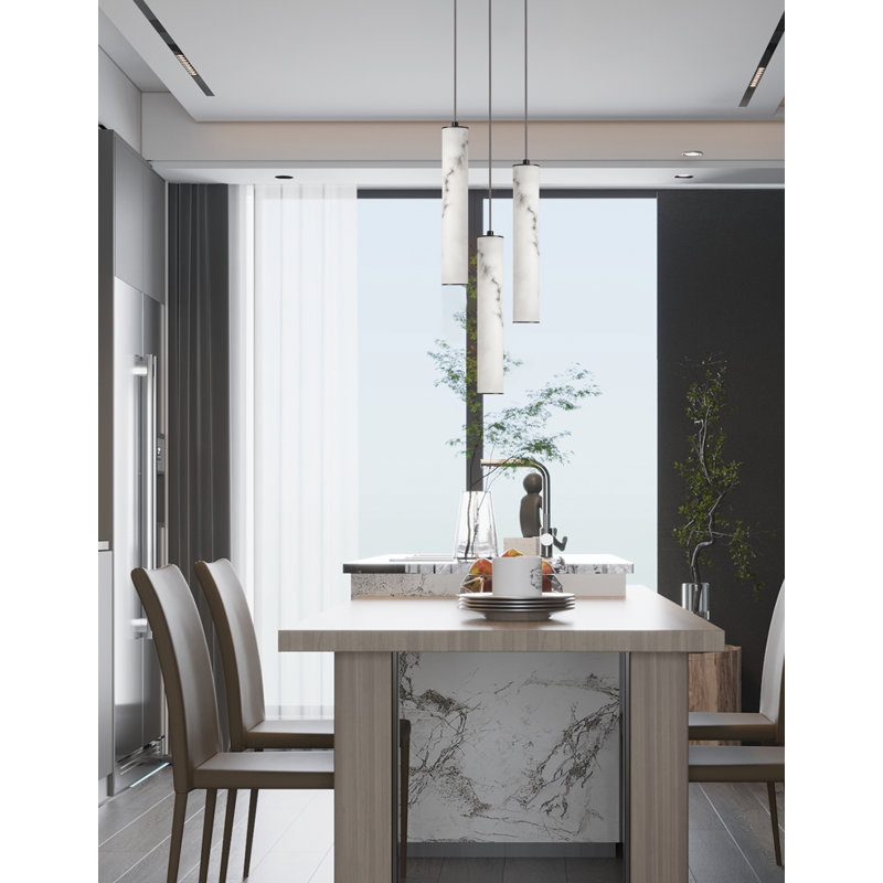Luminaire suspendu 3 lumières DEL Reuben, Noir mat