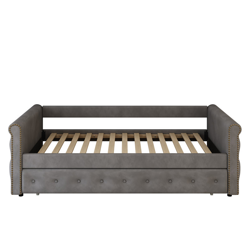 Jill Upholstered Bed, Grey