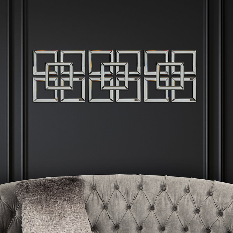 Bedroom Wall Decor, Geometric Wall Accent Hanging Decoration for Living Room Furniture, Silver