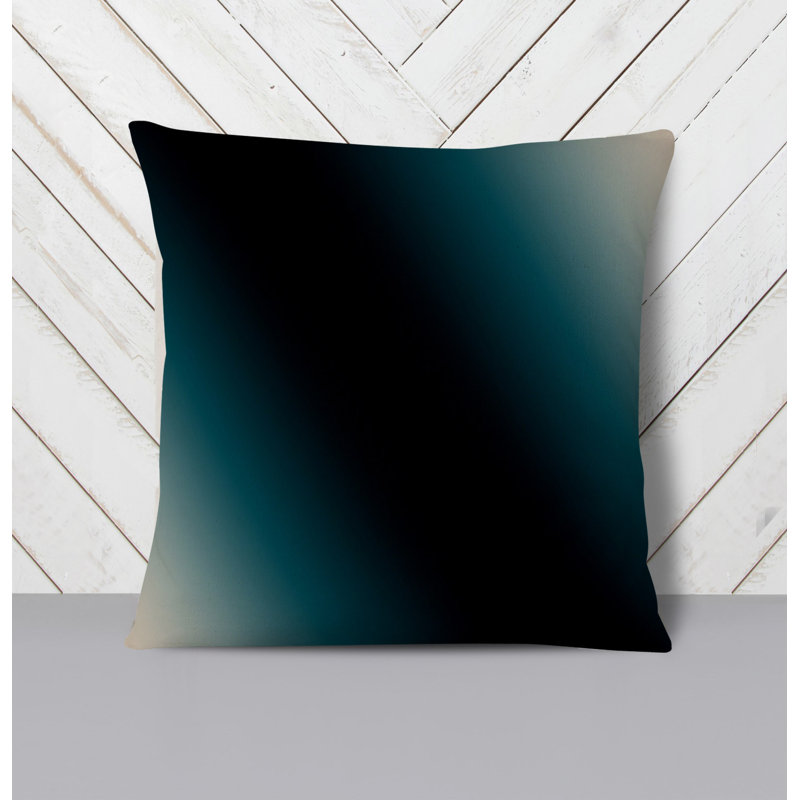 Throw Pillow With Insert, Blue/Black Ombre 2, 18"H x 18"W