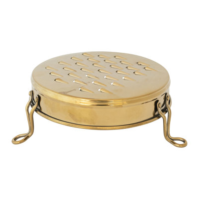 Round Stainless Steel Footed Grater, Gold Finish