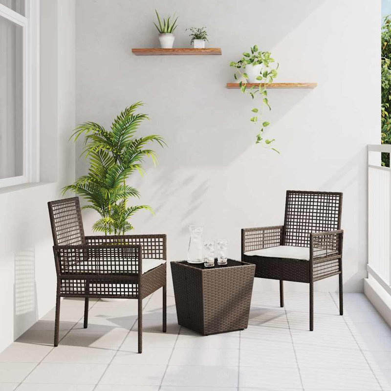 0 H Upholstered Dining Chair, Beige, Brown