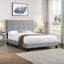 Lit plateforme tapissier avec tête de lit capitonnée en lin, aucun sommier tapissier, bois-808536307-808536306