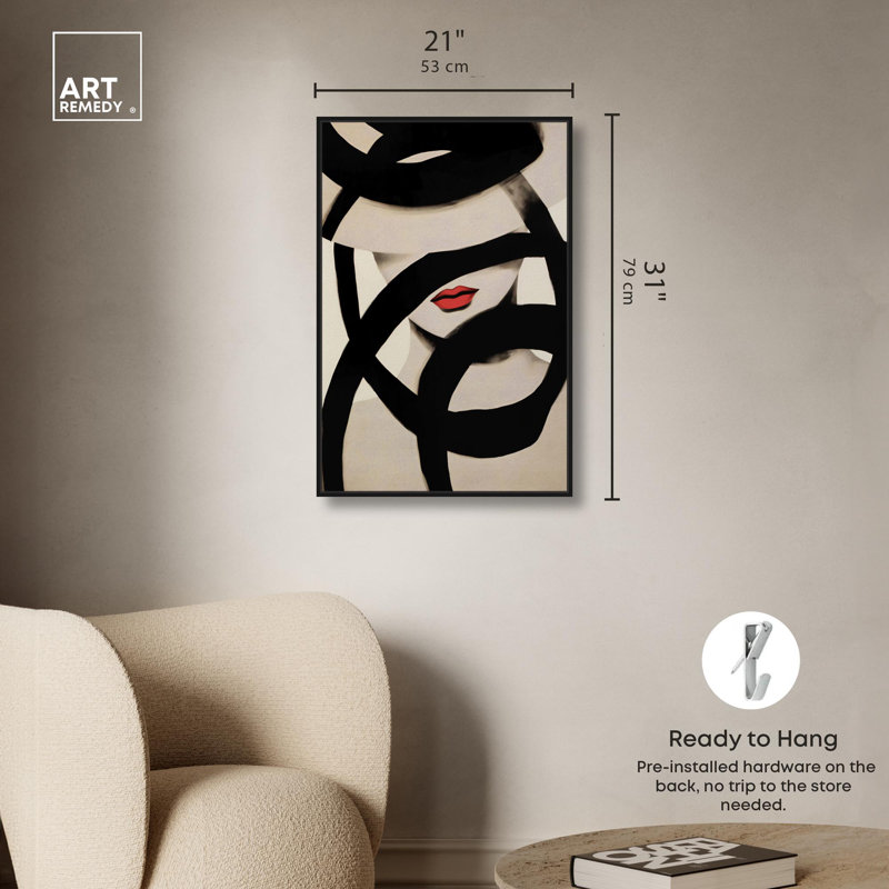 Art Bella Bella, Cadre noir, H 31 po x l 21 po