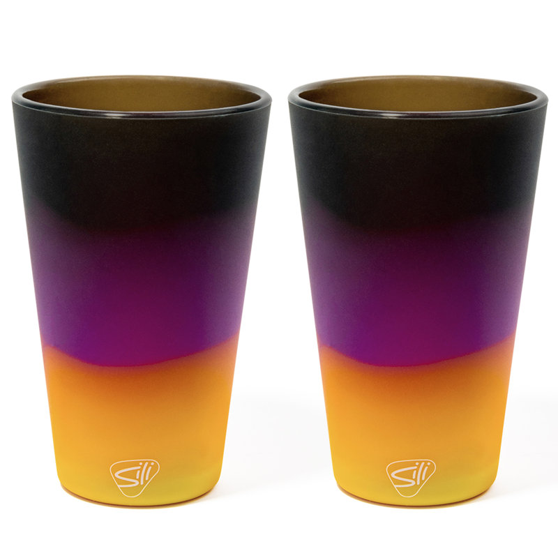 Silipint: Ensemble de verres à pinte en silicone - paquet de 2 verres Sun Storm - incassables 16 oz