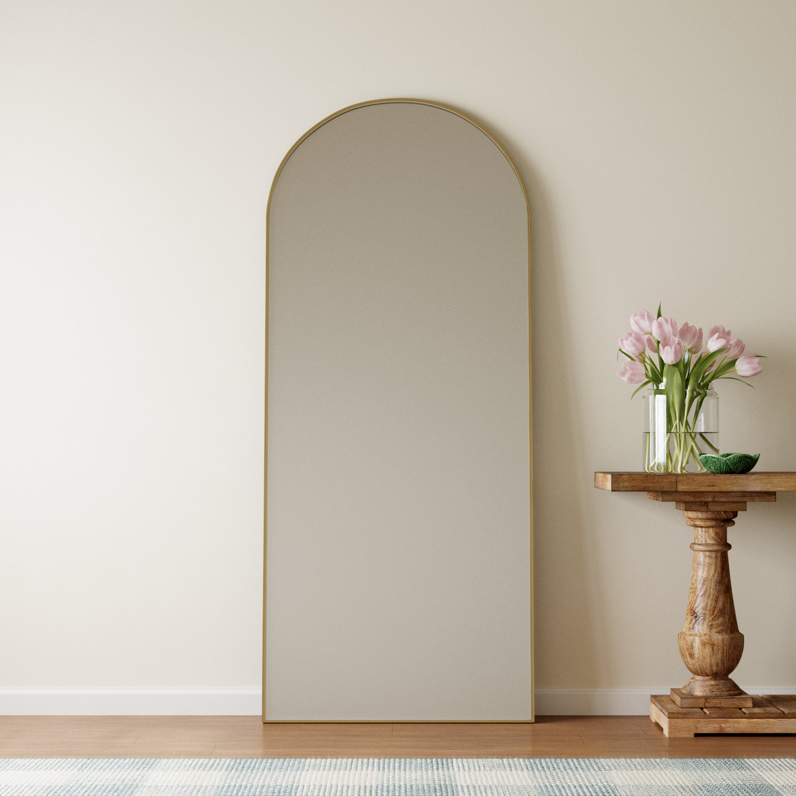 Sabine 36" Accent Mirror, Brass, 76" x 32"