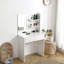 Coiffeuse avec miroir, coiffeuse avec 2 tiroirs