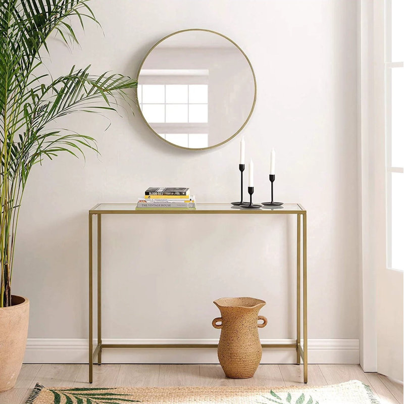 100cm Glass Top Console Table, Gold