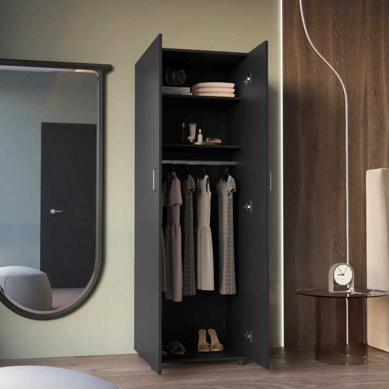 Armoire rectangulaire à 2 tablettes wengé noir