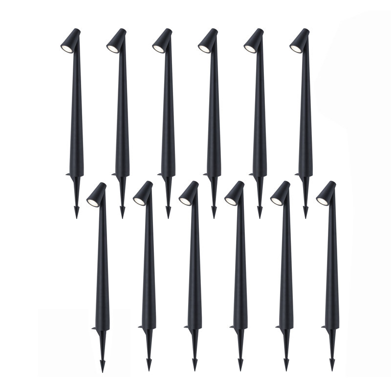 Low Voltage Black Aluminum Led Path Lights With Frosted Glass