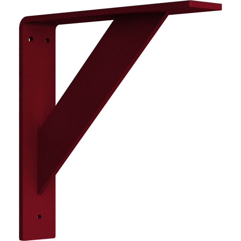 Support traditionnel en acier, H 10 po x l 2 po x P 10 po, Rouge vif martelé