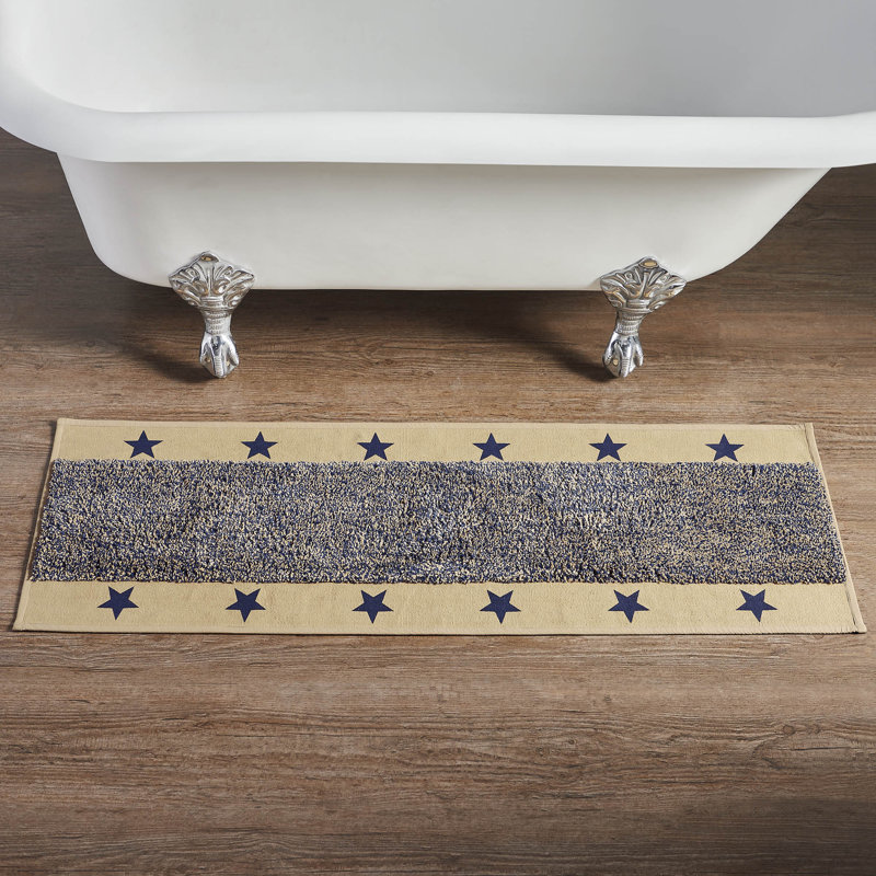 Cotton Blend Non-Slip Bath Mat, 17"W x 48"L