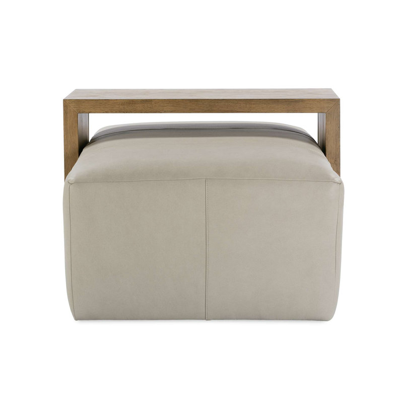 Macon Leather Ottoman, Putty (KL207-75)