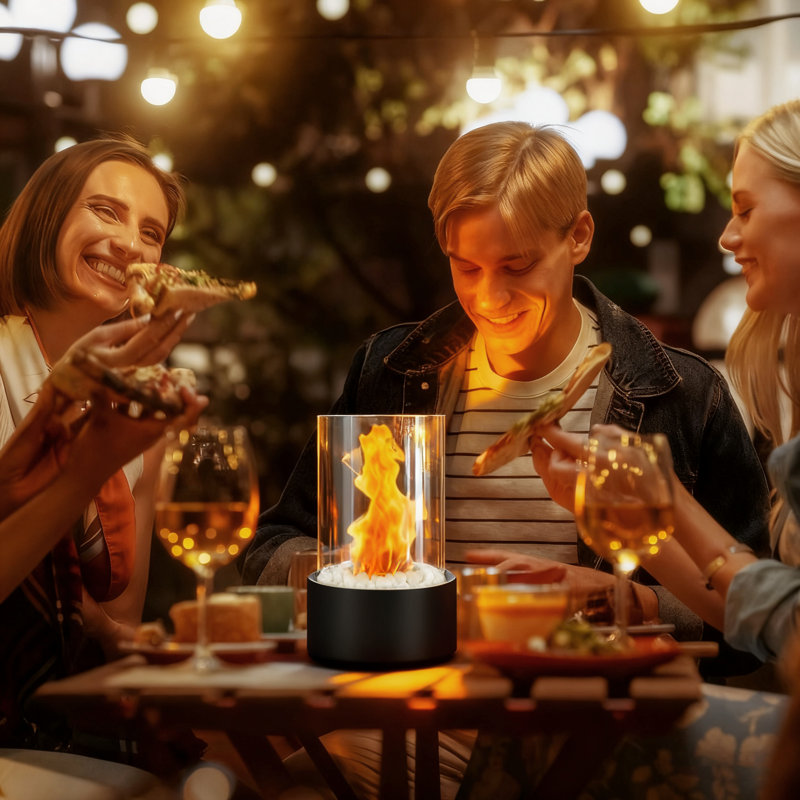 Bio-Ethanol Tabletop Fireplace with Flame Guard