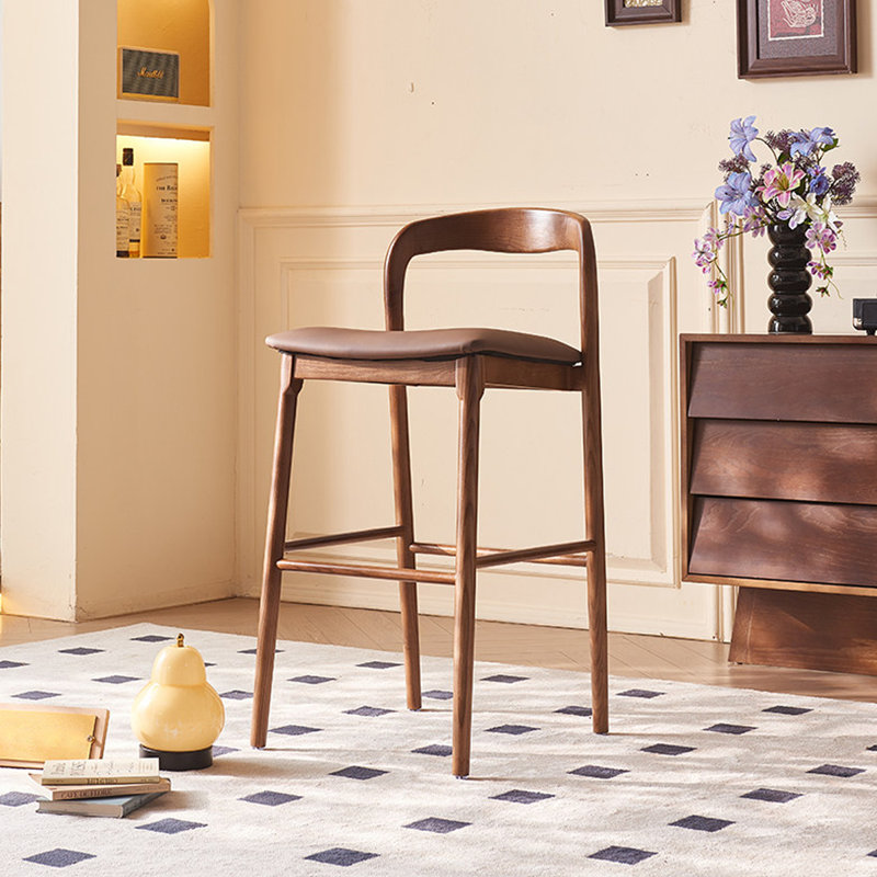 Chaise d'appoint à dossier bas en noyer (ensemble de 2), 29.53"