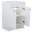 Base de meuble-lavabo simple SmartFold de 23 po seulement en blanc