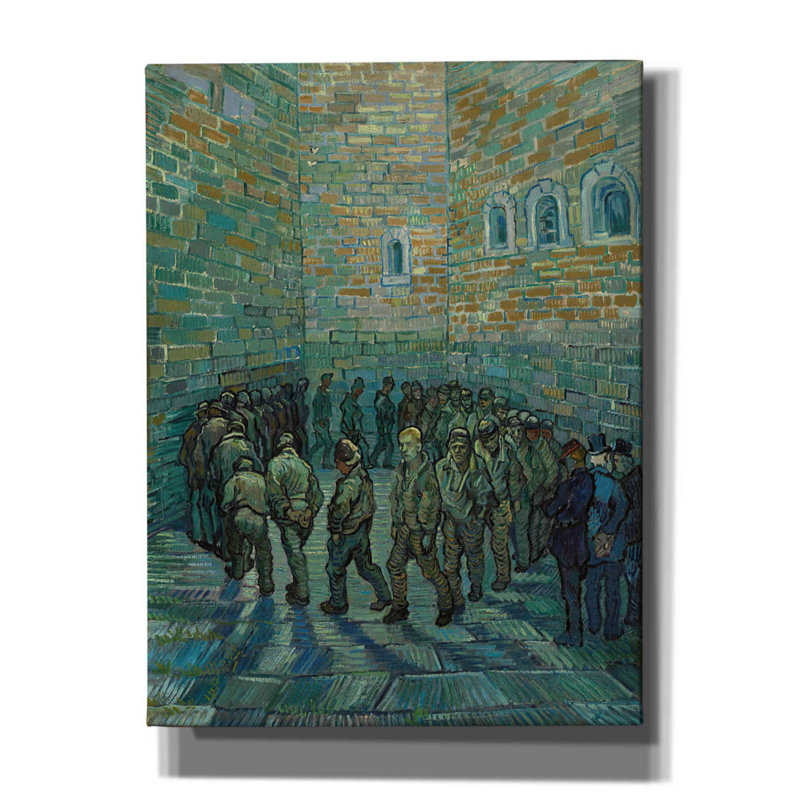 «The Prison Courtyard» par Vincent Van Gogh, estampe numérique sur toile, H 16 po x l 12 po x P 0,75 po