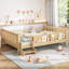 Grand lit en bois massif pour enfants avec bibliothèques, escaliers mignons et garde-corps-809318900-809318902