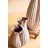 Ceramic Fluted Vase Set of 2 – Double Opening Tabletop Decor – 14.5" Tall
