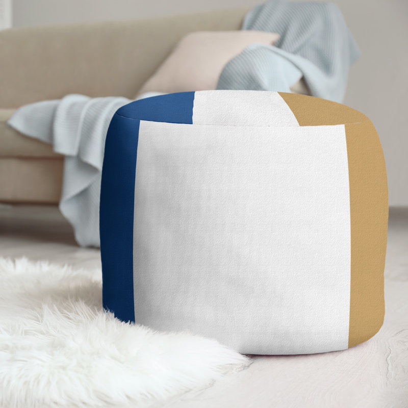 repose-pieds rond 20,5", Bleu royal / blanc / or