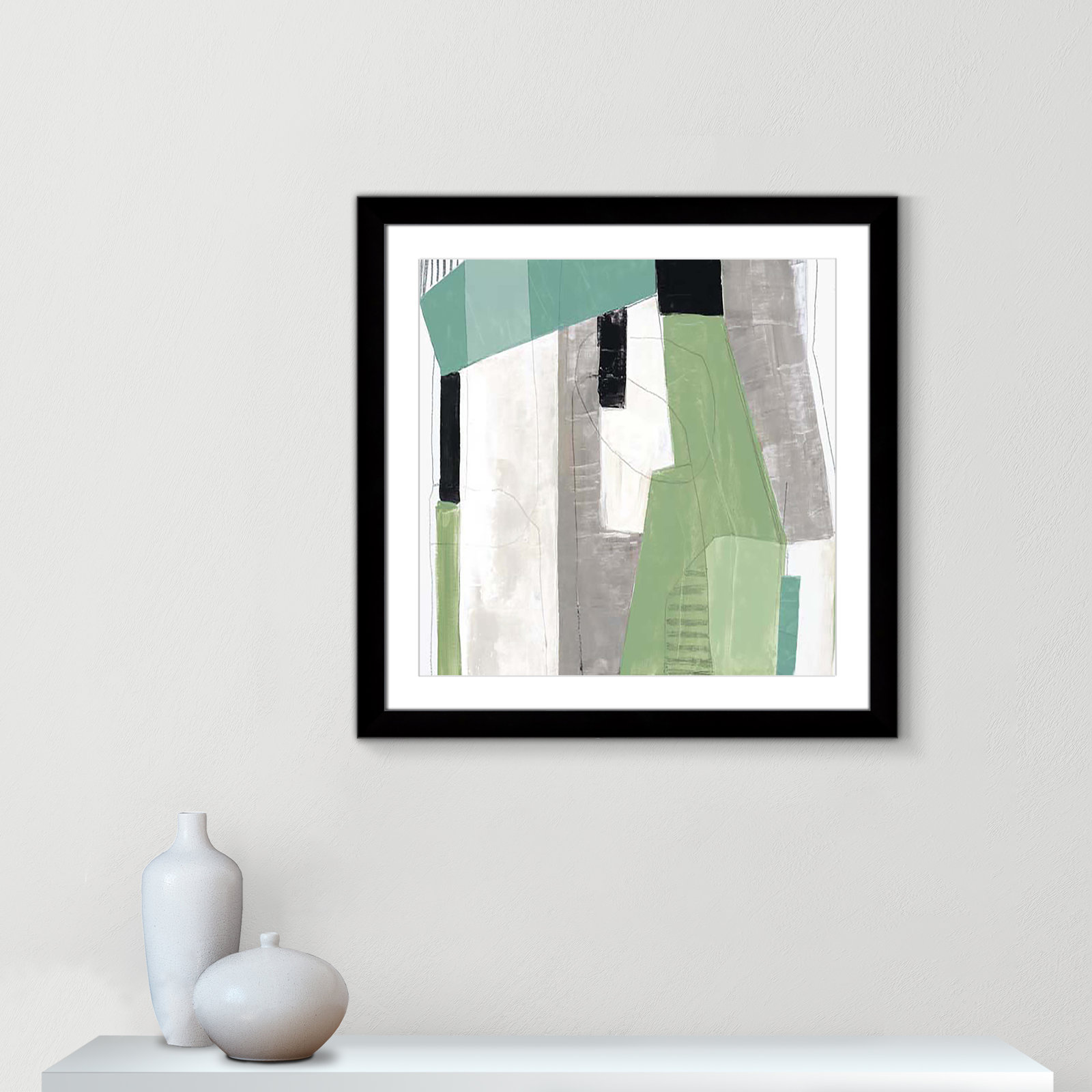 Evergreen Essence I by Tom Reeves, Black Cube Framed, 29" H x 29" W x 1.25" D