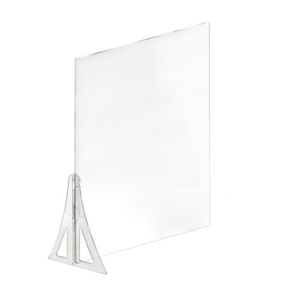 20" x 20" Single Leg Partition PLEXIGLASS Shield, 2-Pack