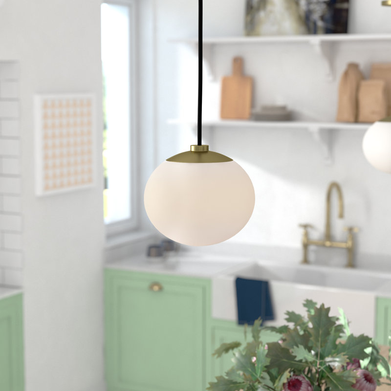 Bagimont 1 - Light Single Globe Pendant, Aged Brass