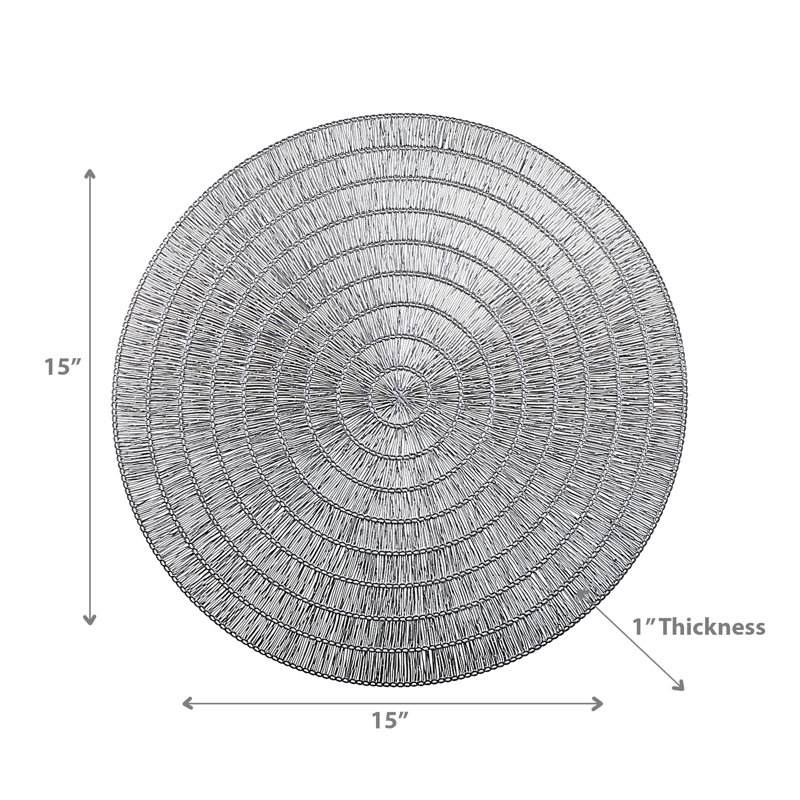 Napperon rond en dentelle de PVC - ensemble de 12, Argent argent