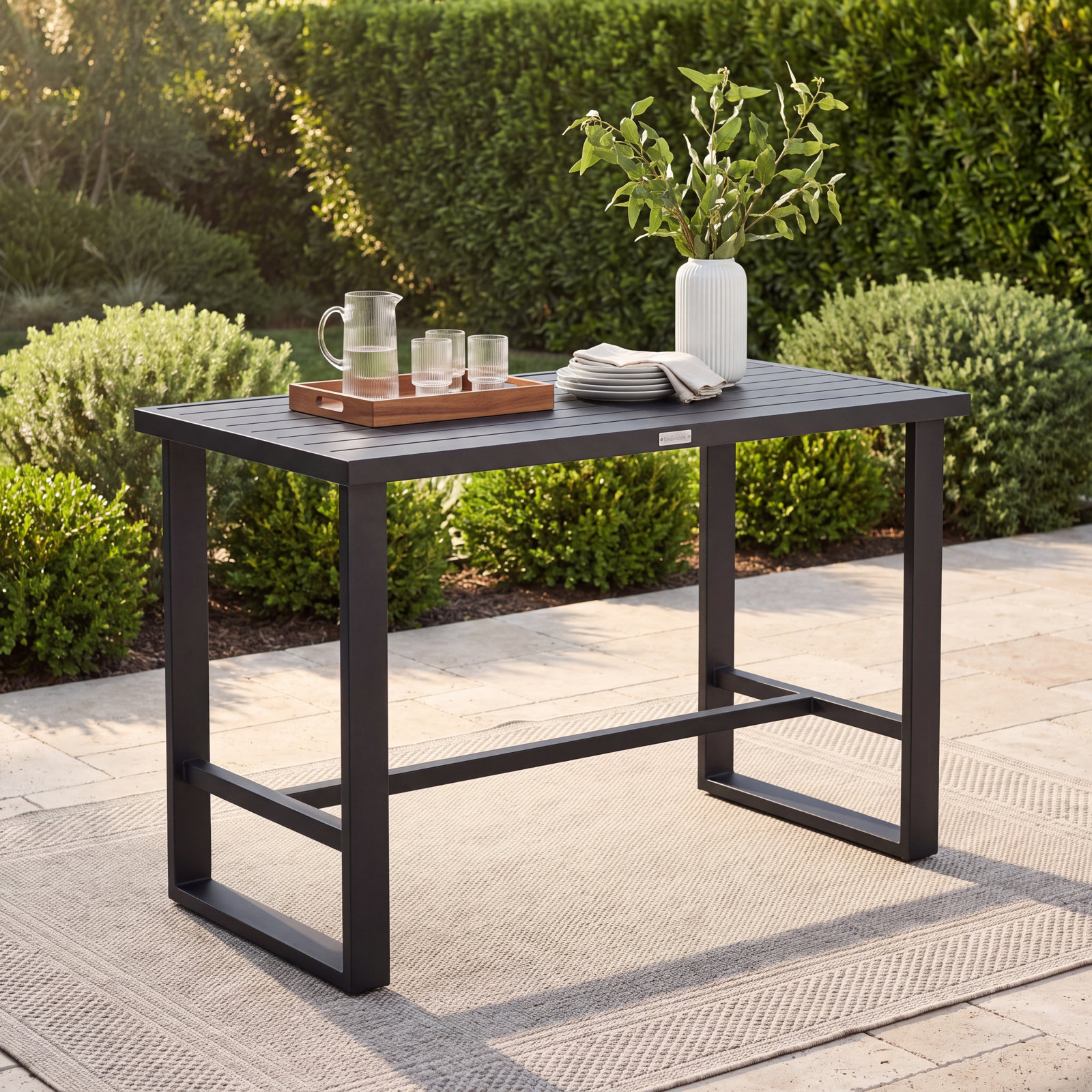 Delma Patio Dining Table, 37" H x 59" W x 35.5" D