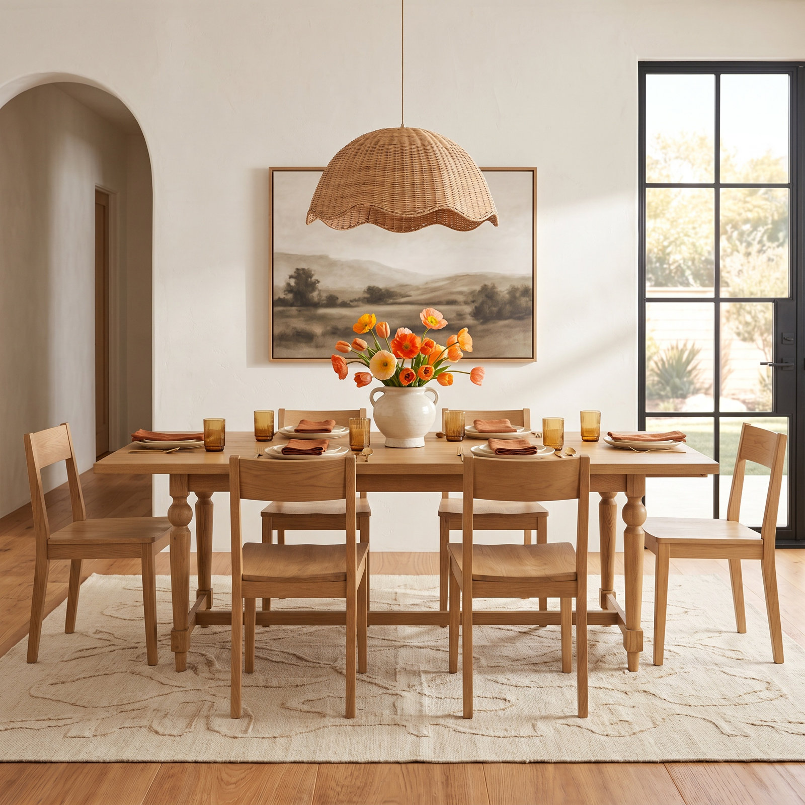 Tildi 88 " Extendable Oak Dining Table