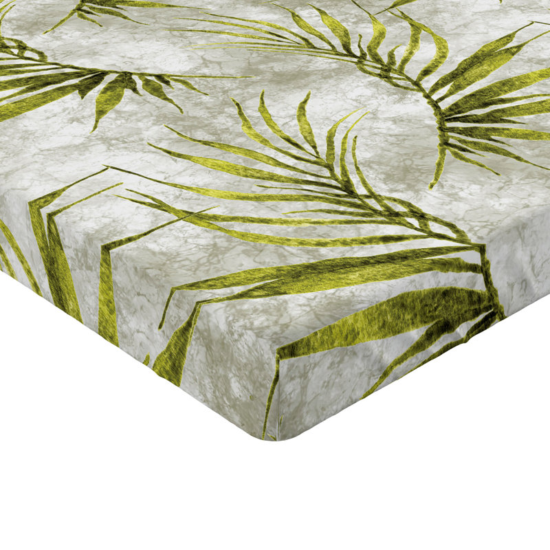 Drap-housse rustique Ambesonne, Drap-housse simple TG, Jaune, vert, gris pâle / floral