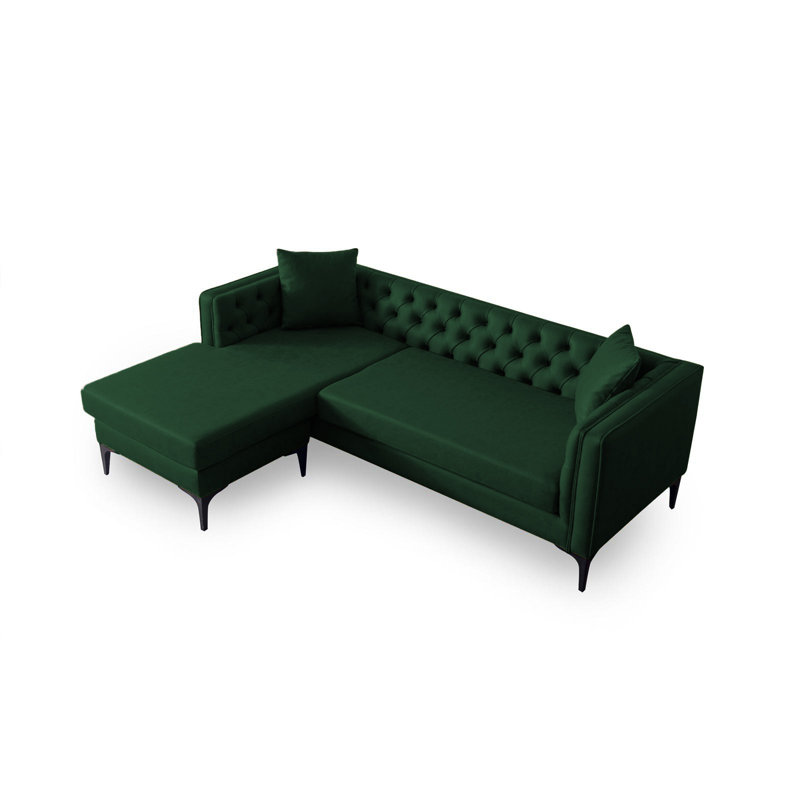 Chealsie Upholstered Sectional, Green