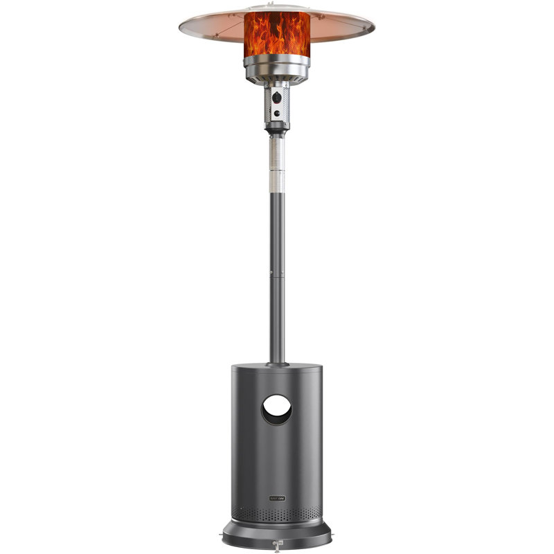 Chauffe-terrasse 48 000 BTU pour l'extérieur avec conception de table ronde, Gris