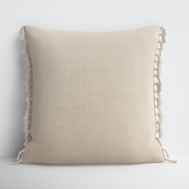 Sharron Square 100% Linen Pillow, Feather Gray, Polyester/Polyfill