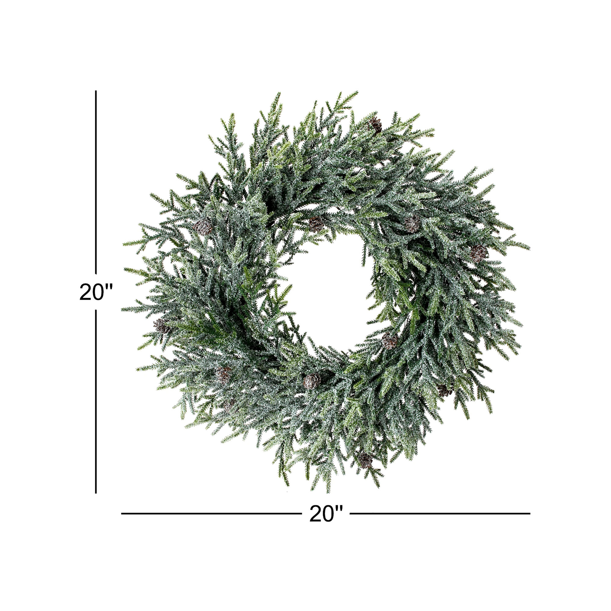 20'' Faux Fir Polyethylene Plastic Wreath
