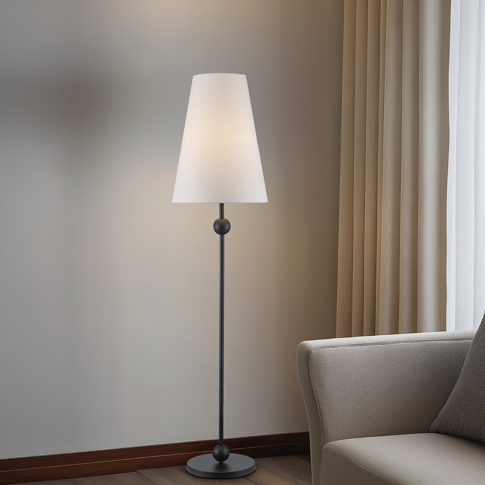 Ibis 63" Dimmable Floor Lamp, Black