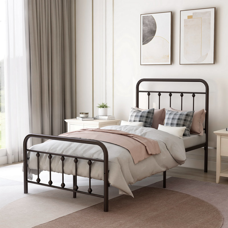 Lit plateforme Cliffrose, Simple, Brun