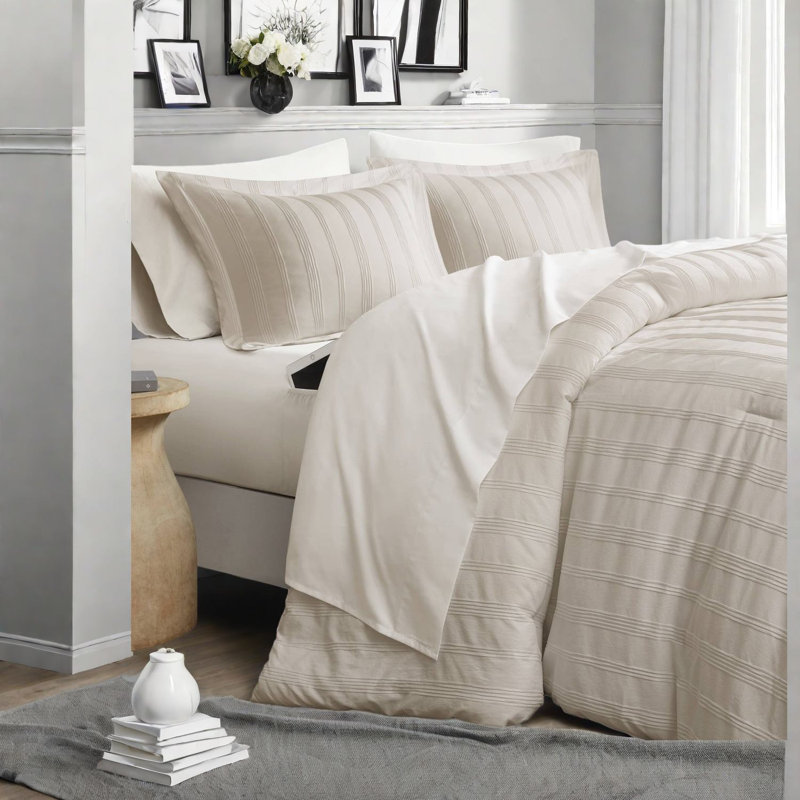 Piece King Bedding Sets, Polyester Striped Modern Style For Home