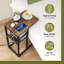 Table de bout en forme de C avec station de charge pour salon, chambre à coucher, table de canapé avec ports USB et prises pour les petits espaces, table de C