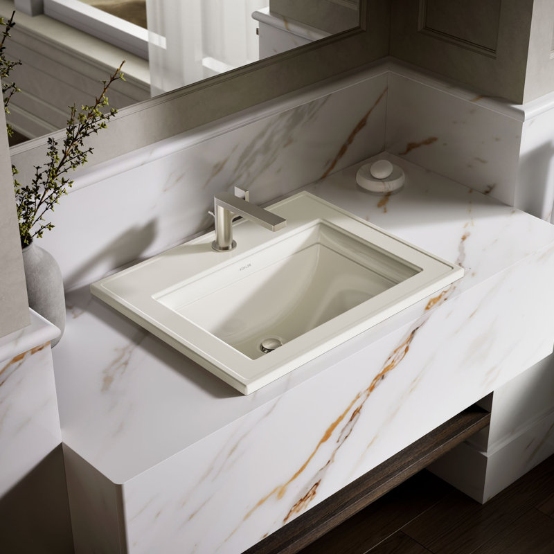 Memoirs® Stately Drop-in Bathroom Sink, Biscuit, Single Hole