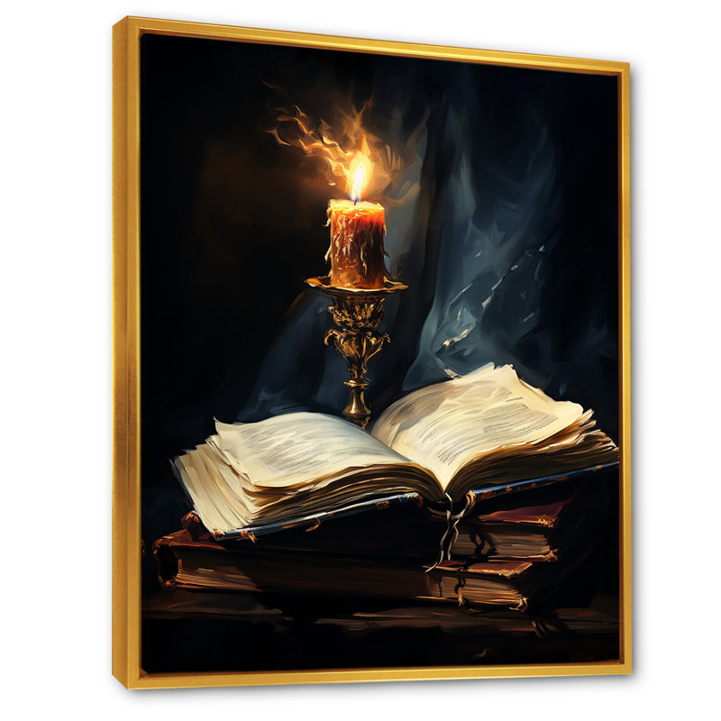 Judaïsme Torah Illumination 3 - Judaïsme, art mural, H 20 po x l 12 po x P 1 po, Cadre flottant doré