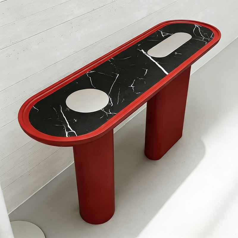 Memphis Style Marble Top Console Table