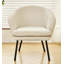 Chaise d'appoint en velours côtelé avec pieds en métal noir, conception moderne en tonneau-2100286805