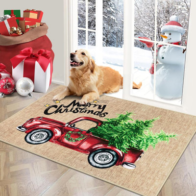 Non-Slip Vintage Look Christmas Doormat