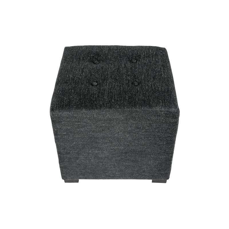 Repose-pieds carré touffeté de 19 po Emerie, Anthracite