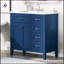 Meuble-lavabo 36 po avec lavabo, armoire de salle de bain bleue avec tiroirs, structure solide et panneau de fibres à densité moyenne