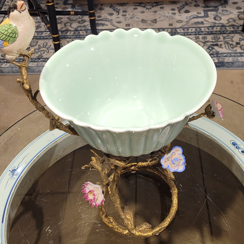 Porcelain Bowl With Bronze