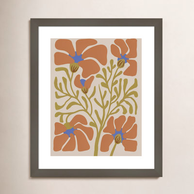 Expressive Abstract House Plant Orange Print