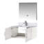 Meuble-lavabo blanc lustré l 36 po x P 22 po avec comptoir en marbre, robinet et miroir Armoire de salle de bain 22 po blanche-883550439